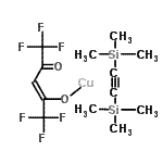 structure of CAS# 137039-38-4, [(3Z)-1,1,1,5,5,5-Hexafluoro-4-(Hydroxy-kappao)-3-Penten-2-Onato]Copper - 1,2-Ethynediylbis(Trimethylsilane) (1:1);[Bis(trim<wbr>ethylsily<wbr>l)acetyle<wbr>ne](hexaf<wbr>luoroacet<wbr>ylacetona<wbr>to)copper<wbr>(I);437093_ALDRICH