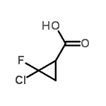 structure of CAS# 137081-42-6, 2-Chloro-2-Fluorocyclopropanecarboxylic Acid;2-Carboxy-1-chloro-1-fluorocyclopropane;2-chloranyl-2-fluoranyl-cyclopropane-1-carboxylic acid;2-chloro-2-fluoro-1-cyclopropanecarboxylic acid