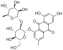 CAS#: 137162-02-8， 1-[(2S,3R,4S,5S,6R)-4,5-Dihydroxy-6-(Hydroxymethyl)-3-[(2S,3R,4R,5R,6S)-3,4,5-Trihydroxy-6-Methyloxan-2-Yl]Oxyoxan-2-Yl]Oxy-6,8-Dihydroxy-3-Methylanthracene-9,10-Dione