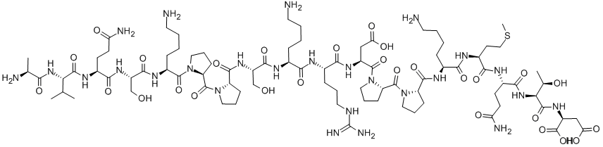 CAS#: 137181-56-7， L-Alanyl-L-Valyl-L-Glutaminyl-L-Seryl-L-Lysyl-L-Prolyl-L-Prolyl-L-Seryl-L-Lysyl-L-Arginyl-L-alpha-Aspartyl-L-Prolyl-L-Prolyl-L-Lysyl-L-Methionyl-L-Glutaminyl-L-Threonyl-L-Aspartic Acid