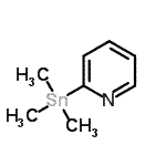 structure of CAS# 13737-05-8, 2-(Trimethylstannyl)Pyridine;2-TRIMETHYLSTANNYLPYRIDINE;trimethyl(2-pyridinyl)stannane;Trimethyl(2-pyridyl)tin