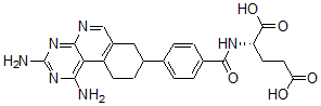 CAS 登录号：137465-07-7， (2S)-2-[[4-(1,3-二氨基-7,8,9,10-四氢嘧啶并[6,5-c]异喹啉-8-基)苯甲酰基]氨基]戊烷二酸