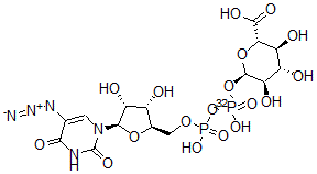 CAS#: 137528-00-8， (2S,3S,4S,5R,6R)-6-[[[(2R,3S,4R,5R)-5-(5-Azido-2,4-Dioxopyrimidin-1-Yl)-3,4-Dihydroxyoxolan-2-Yl]Methoxy-Hydroxyphosphoryl]Oxy-Hydroxyphosphoryl]Oxy-3,4,5-Trihydroxyoxane-2-Carboxylic Acid