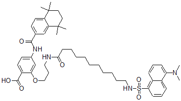 CAS#: 137757-03-0， 2-[3-[11-[(5-Dimethylaminonaphthalen-1-Yl)Sulfonylamino]Undecanoylamino]Propoxy]-4-[(5,5,8,8-Tetramethyl6,7-Dihydronaphthalene-2-Carbonyl)Amino]Benzoic Acid