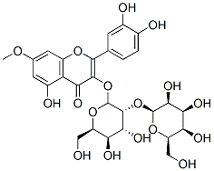 CAS#: 137830-19-4， 3-[(2S,3R,4R,5S,6R)-4,5-Dihydroxy-6-(Hydroxymethyl)-3-[(2S,3S,4S,5S,6R)-3,4,5-Trihydroxy-6-(Hydroxymethyl)Oxan-2-Yl]Oxyoxan-2-Yl]Oxy-2-(3,4-Dihydroxyphenyl)-5-Hydroxy-7-Methoxychromen-4-One