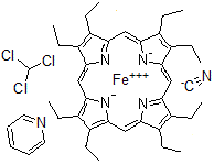 CAS#: 137865-54-4， (Cyano)(2,3,7,8,12,13,17,18-Octaethylporphinato)(Pyridine)Iron(III)