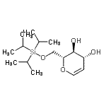 结构式 CAS# 137915-37-8, 1,5-脱水-2-脱氧-6-O-(三异丙基硅烷基)-D-阿拉伯糖-己-1-烯糖