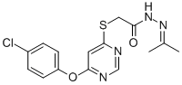 CAS 登录号：137927-79-8， 2-[6-(4-氯苯氧基)嘧啶-4-基]硫基-N-(丙-2-亚基氨基)乙酰胺