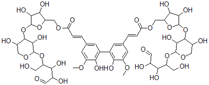 CAS#: 138935-21-4， 5,5'-Di-O-(diferul-9,9'-dioyl)arabinofuranosyl-(1-3)-xylopyranosyl-(1-4)-xylopyranose