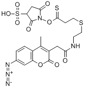 CAS#: 139609-20-4， 3-[[2-[[2-(7-Azido-4-Methyl-2-Oxo-2H-1-Benzopyran-3-Yl)Acetyl]Amino]Ethyl]Dithio]-Propanoic Acid 2,5-Dioxo-3-Sulfo-1-Pyrrolidinyl Ester Sodium Salt (1:1)