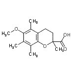 structure of CAS# 139658-04-1, 6-Methoxy-2,5,7,8-Tetramethyl-2-Chromanecarboxylic Acid;(R)-6-Methoxy-2,5,7,8-tetramethylchromane-2-carboxylic acid;6-Methoxy-2,5,7,8-tetramethyl-chrom;6-METHOXY-2,5,7,8-TETRAMETHYL-CHROMAN-2-CARBOXYLICACID