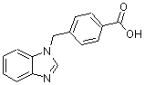 structure of CAS# 139742-50-0, 4-(1H-Benzimidazol-1-Ylmethyl)Benzoic Acid;1-(4-Carb<wbr>oxybenzyl<wbr>)-1H-benz<wbr>imidazole<wbr>, 1-[(4-C<wbr>arboxyphe<wbr>nyl)methy<wbr>l]-1H-ben<wbr>zimidazole;4-(1H-1,3-benzodiazol-1-ylmethyl)benzoic acid;4-(1H-Benzimidazol-1-Yl-Methyl)Benzoic Acid