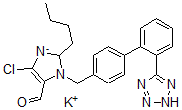 CAS#: 140868-18-4， potassium (E)-[2-butyl-5-chloro-3-[[4-[2-(2H-1,2,3,4-tetrazol-5-yl)phenyl]phenyl]methyl]-2H-imidazol-4-ylidene]methanolate