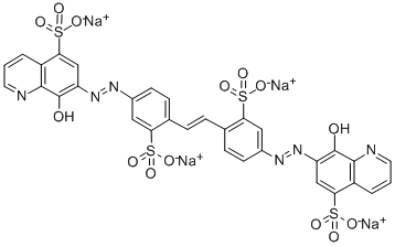 CAS#: 140942-13-8， Tetrasodium (7Z)-8-Oxo-7-[[4-[(E)-2-[4-[(2Z)-2-(8-Oxo-5-Sulfonatoquinolin-7-Ylidene)Hydrazinyl]-2-Sulfonatophenyl]Ethenyl]-3-Sulfonatophenyl]Hydrazinylidene]Quinoline-5-Sulfonate