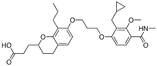 CAS#: 141059-52-1， 3-[7-[3-[2-(Cyclopropylmethyl)-3-Methoxy-4-(Methylcarbamoyl)Phenoxy]Propoxy]-8-Propylchroman-2-Yl]Propanoic Acid