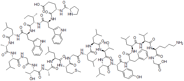 CAS#: 141304-55-4， L-Prolyl-L-alpha-Glutamyl-L-Tryptophyl-L-Isoleucyl-L-Tryptophyl-L-Leucyl-L-Alanyl-L-Leucylglycyl-L-Threonyl-L-Alanyl-L-Leucyl-L-Methionylglycyl-L-Leucyl-L-Leucyl-L-Threonyl-L-Leucyl-L-Tyrosyl-L-Phenylalanyl-L-Leucyl-L-Valyl-L-Lysyl-Glycine