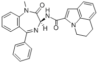 CAS#: 141374-81-4， (-)-N-((S)-2,3-Dihydro-1-Methyl-2-Oxo-5-Phenyl-1H-1,4-Benzodiazepin-3-Yl)-5,6-Dihydro-4H-Pyrrolo(3,2,1-ij)Quinoline-2-Carboxamide