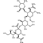 CAS#: 141612-87-5， Methyl (6R)-5-acetamido-3,5-dideoxy-6-[(1R,2R)-1,2,3-trihydroxypropyl]-beta-L-threo-hex-2-ulopyranonosyl-(2->3)-beta-D-galactopyranosyl-(1->4)-[6-deoxy-alpha-L-galactopyranosyl-(1->3)]-2-acetamido-2-deoxy-beta-D-glucopyranoside