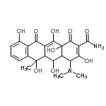 structure of CAS# 14206-58-7, 4-(Dimethylamino)-3,5,6,10,12,12alpha-Hexahydroxy-6-Methyl-1,11-Dioxo-1,4,4A,5,5A,6,11,12alpha-Octahydro-2-Tetracenecarboxamide;2-naphtha<wbr>cenecarbo<wbr>xamide, 4<wbr>-(dimethy<wbr>lamino)-1<wbr>,4,4a,5,5<wbr>a,6,11,12<wbr>a-octahyd<wbr>ro-3,5,6,<wbr>10,12,12a<wbr>-hexahydr<wbr>oxy-6-met<wbr>hyl-1,11-<wbr>dioxo-, (<wbr>4S,4aR,5S<wbr>,5aR,6S,1<wbr>2aS)-;2-Naphtha<wbr>cenecarbo<wbr>xamide, 4<wbr>-(dimethy<wbr>lamino)-1<wbr>,4,4a,5,5<wbr>a,6,11,12<wbr>a-octahyd<wbr>ro-3,5,6,<wbr>10,12,12a<wbr>-hexahydr<wbr>oxy-6-met<wbr>hyl-1,11-<wbr>dioxo-, [<wbr>4S-(4α,4a<wbr>α,5α,5aα,<wbr>6β,12aα)]-;4-(Dimeth<wbr>ylamino)-<wbr>1,4,4a,5,<wbr>5a,6,11,1<wbr>2a-octahy<wbr>dro-3,5,6<wbr>,10,12,12<wbr>a-hexahyd<wbr>roxy-6-me<wbr>thyl-1,11<wbr>-dioxo-2-<wbr>naphthace<wbr>necarboxa<wbr>mide
