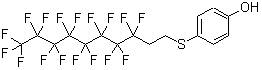 structure of CAS# 142623-70-9, 4-[(3,3,4,4,5,5,6,6,7,7,8,8,9,9,10,10,10-Heptadecafluorodecyl)Sulfanyl]Phenol;1 