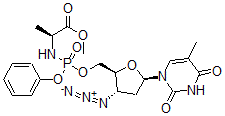 CAS#: 142629-81-0， Methyl (2S)-2-[[[(2S,3S,5R)-3-Azido-5-(5-Methyl-2,4-Dioxopyrimidin-1-Yl)Oxolan-2-Yl]Methoxy-(Phenoxy)Phosphoryl]Amino]Propanoate