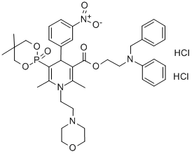 CAS#: 142857-52-1， 2-(Benzyl(phenyl)amino)ethyl-1,4-dihydro-2,6-dimethyl-5-(5,5-dimethyl-2-oxo-1,3,2-dioxaphosphorinan-2-yl)-1-(2-morpholinoethyl)-4-(3-nitrophenyl)-3-pyridine carboxylate