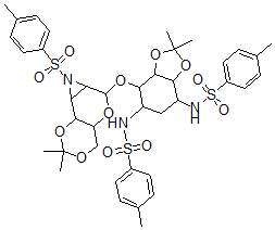 CAS#: 143084-95-1， 2-Deoxy-6-O-(2,3-Dideoxy-4,6-O-Isopropylidene-2,3-(N-Tosylepimino)Mannopyranosyl)-4,5-O-Isopropylidene-1,3-Di-N-Tosylstreptamine
