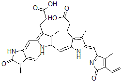 CAS#: 143392-71-6， 3-[5-[(E)-[(5Z)-3-(2-Carboxyethyl)-5-[(4-Ethenyl-3-Methyl-5-Oxopyrrol-2-Yl)Methylidene]-4-Methylpyrrol-2-Ylidene]Methyl]-2-[(Z)-[(3Z,4R)-3-Ethylidene-4-Methyl-5-Oxopyrrolidin-2-Ylidene]Methyl]-4-Methyl-1H-Pyrrol-3-Yl]Propanoic Acid