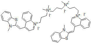 CAS#: 143413-84-7， 3-[Dimethyl-[3-[4-[(Z)-(3-Methyl-1,3-Benzothiazol-2-Ylidene)Methyl]Quinolin-1-Ium-1-Yl]Propyl]Azaniumyl]Propyl-Dimethyl-[3-[4-[(Z)-(3-Methyl-1,3-Benzothiazol-2-Ylidene)Methyl]Quinolin-1-Ium-1-Yl]Propyl]Azanium Tetraiodide