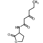 structure of CAS# 143537-62-6, 3-Oxo-N-(2-Oxotetrahydro-3-Furanyl)Hexanamide;3-oxo-C6-AHL;3-Oxo-hexanoic acid (2-oxo-tetrahydro-furan-3-yl)-amide;3-oxo-N-(2-oxooxolan-3-yl)hexanamide