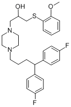 CAS#: 143759-90-4， 1-[4-[4,4-Bis(4-Fluorophenyl)Butyl]Piperazin-1-Yl]-3-(2-Methoxyphenyl)Sulfanylpropan-2-Ol