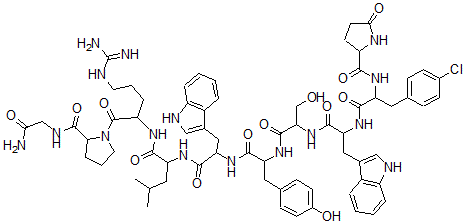 CAS#: 143873-63-6， 2-(4-Chloro-D-Phenylalanine)-3-D-Tryptophan-6-D-Tryptophan-Luteinizing Hormone-Releasing Factor (Pig)