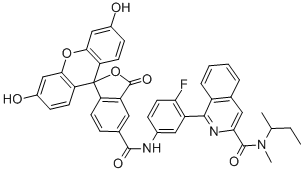 CAS#: 143934-15-0， N-Butan-2-Yl-1-[5-[(3',6'-Dihydroxy-3-Oxospiro[2-Benzofuran-1,9'-Xanthene]-5-Carbonyl)Amino]-2-Fluorophenyl]-N-Methylisoquinoline-3-Carboxamide