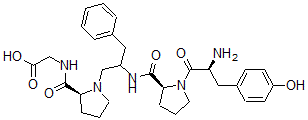 CAS#: 143984-57-0， 2-[[(2S)-1-[2-[[(2S)-1-[(2S)-2-Amino-3-(4-Hydroxyphenyl)Propanoyl]Pyrrolidine-2-Carbonyl]Amino]-3-Phenylpropyl]Pyrrolidine-2-Carbonyl]Amino]Acetic Acid
