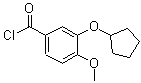structure of CAS# 144036-19-1, 3-(Cyclopentyloxy)-4-Methoxybenzoyl Chloride;3-cyclopentyloxy-4-methoxybenzoyl chloride;3-Cyclopentyloxy-4-methoxy-benzoyl chloride;Benzoylchloride,3-(cyclopentyloxy)-4-methoxy-