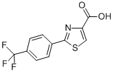 structure of CAS# 144061-16-5, 2-[4-(Trifluoromethyl)Phenyl]-4-Thiazolecarboxylic Acid;2-[4-(Trifluoromethyl)Phenyl]-1,3-Thiazole-4-Carboxylic Acid(SALTDATA: 1.3H2O);2-[4-(TRIFLUOROMETHYL)PHENYL]-1,3-THIAZOLE-4-CARBOXYLIC ACID;2-(4-TRIFLUOROMETHYL-PHENYL)-THIAZOLE-4-CARBOXYLIC ACID