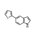 structure of CAS# 144104-54-1, 5-(2-Thienyl)-1H-Indole;5-thiophen-2-yl-1H-indole