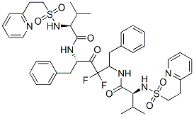 CAS#: 144185-90-0， (2S)-N-[(2S,5S)-3,3-Difluoro-5-[[(2S)-3-Methyl-2-(2-Pyridin-2-Ylethylsulfonylamino)Butanoyl]Amino]-4-Oxo-1,6-Di(Phenyl)Hexan-2-Yl]-3-Methyl-2-(2-Pyridin-2-Ylethylsulfonylamino)Butanamide