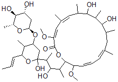 CAS#: 144450-34-0， (3E,5Z,13Z,15Z)-18-[4-[4-[(2S,4R,5S,6R)-4,5-Dihydroxy-6-Methyloxan-2-Yl]Oxy-2-Hydroxy-5-Methyl-6-[(E)-Prop-1-Enyl]Oxan-2-Yl]-3-Hydroxypentan-2-Yl]-8,10-Dihydroxy-3,17-Dimethoxy-5,7,9,11,13-Pentamethyl-1-Oxacyclooctadeca-3,5,13,15-Tetraen-2-One