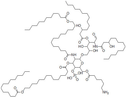 CAS#: 144710-90-7， [2-(6-Aminohexanoyloxymethyl)-6-[2,3-Dihydroxy-5-(3-Hydroxytetradecanoylamino)-4-(3-Hydroxytetradecanoyloxy)-6-Oxohexoxy]-5-(14-Dodecanoyloxytetradecanoylamino)-3-Phosphonooxyoxan-4-Yl] 14-Tetradecanoyloxytetradecanoate
