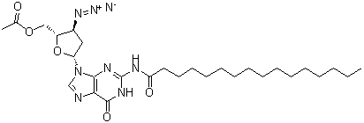CAS#: 144742-33-6， 5'-O-Acetyl-3'-Azido-2',3'-Dideoxy-N-Palmitoylguanosine