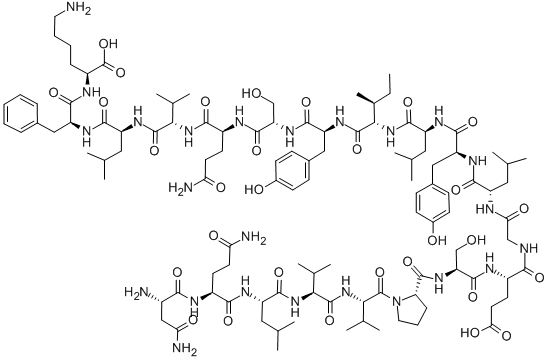CAS#: 144796-72-5， L-Asparaginyl-L-Glutaminyl-L-Leucyl-L-Valyl-L-Valyl-L-Prolyl-L-Seryl-L-alpha-Glutamylglycyl-L-Leucyl-L-Tyrosyl-L-Leucyl-L-Isoleucyl-L-Tyrosyl-L-Seryl-L-Glutaminyl-L-Valyl-L-Leucyl-L-Phenylalanyl-L-Lysine