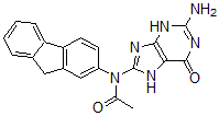 CAS 登录号：14490-85-8， N-(鸟嘌呤-8-基)-N-乙酰基-2-氨基芴