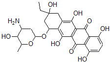 CAS#: 145066-22-4， 7-(4-Amino-5-Hydroxy-6-Methyloxan-2-Yl)Oxy-9-Ethyl-1,4,6,9,11-Pentahydroxy-8,10-Dihydro-7H-Tetracene-5,12-Dione