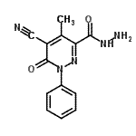 CAS#: 145121-27-3， 5-Cyano-4-Methyl-6-Oxo-1-Phenyl-1,6-Dihydro-3-Pyridazinecarbohydrazide