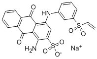structure of CAS# 14541-90-3, Sodium 1-amino-4-[(2-ethenylsulfonylphenyl)amino]-9,10-dioxo-anthracene-2-sulfonate;Sodium 1-Amino-9,10-Dioxo-4-[(2-Vinylsulfonylphenyl)Amino]Anthracene-2-Sulfonate;Sodium 1-Amino-9,10-Dioxo-4-[(2-Vinylsulfonylphenyl)Amino]-2-Anthracenesulfonate;Sodium 1-Amino-9,10-Diketo-4-[(2-Vinylsulfonylphenyl)Amino]Anthracene-2-Sulfonate