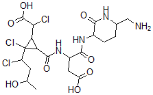 CAS#: 145569-96-6， 4-[[6-(Aminomethyl)-2-Oxopiperidin-3-Yl]Amino]-3-[[2-Chloro-2-(1-Chloro-3-Hydroxybutyl)-3-(1-Chloro-2-Hydroxy-2-Oxoethyl)Cyclopropanecarbonyl]Amino]-4-Oxobutanoic Acid