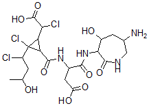 CAS#: 145585-98-4， 4-[(6-Amino-4-Hydroxy-2-Oxoazepan-3-Yl)Amino]-3-[[2-Chloro-2-(1-Chloro-3-Hydroxybutyl)-3-(1-Chloro-2-Hydroxy-2-Oxoethyl)Cyclopropanecarbonyl]Amino]-4-Oxobutanoic Acid