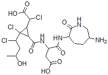 CAS#: 145586-00-1， 4-[(6-Amino-2-Oxoazepan-3-Yl)Amino]-3-[[2-Chloro-2-(1-Chloro-3-Hydroxybutyl)-3-(1-Chloro-2-Hydroxy-2-Oxoethyl)Cyclopropanecarbonyl]Amino]-4-Oxobutanoic Acid