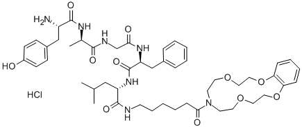 CAS#: 145594-25-8， (2S)-N-[(2S)-2-[[2-[[(2R)-2-[[(2S)-2-Amino-3-(4-Hydroxyphenyl)Propanoyl]Amino]Propanoyl]Amino]Acetyl]Amino]-3-Phenylpropanoyl]-4-Methyl-2-[[6-Oxo-6-(2,5,11,14-Tetraoxa-8-Azabicyclo[13.4.0]Nonadeca-1(19),15,17-Trien-8-Yl)Hexyl]Amino]Pentanamide Hydrochloride